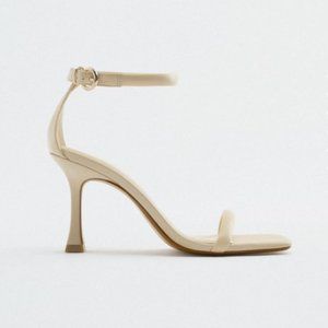 New with tags Zara Womens simple cream strappy high heel shoes. Never worn 10